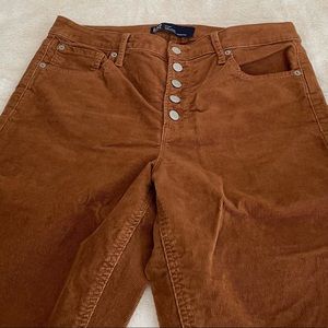 NWOT GAP Button Fly Corduroy Leggings